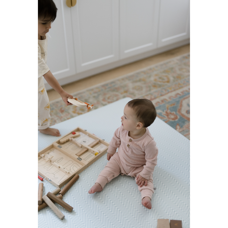 Little Wiwa Herringbone Sky Generos Playmat (200cm x 140cm x 15mm)