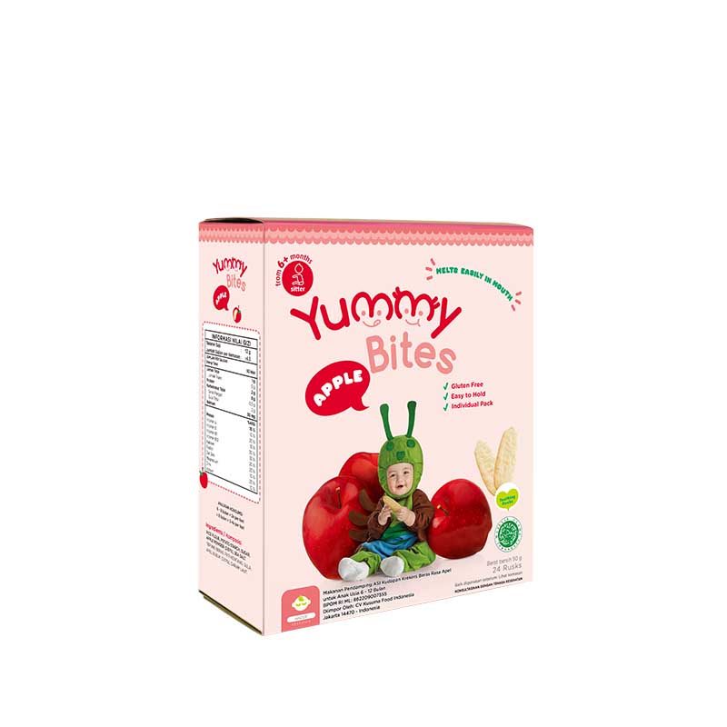 Yummy Bites Rice Crackers Flavour Apple 50g