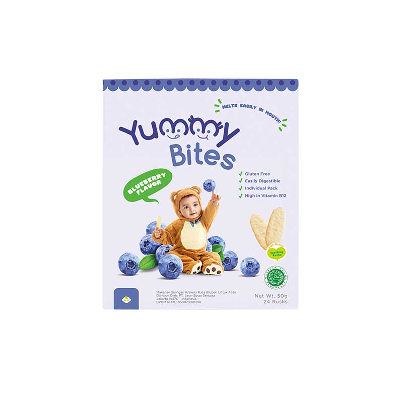 Yummy Bites Rice Crackers Flavour Blueberry 50g