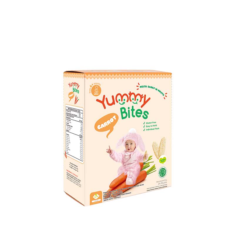 Yummy Bites Rice Crackers Flavour Carrot 50g