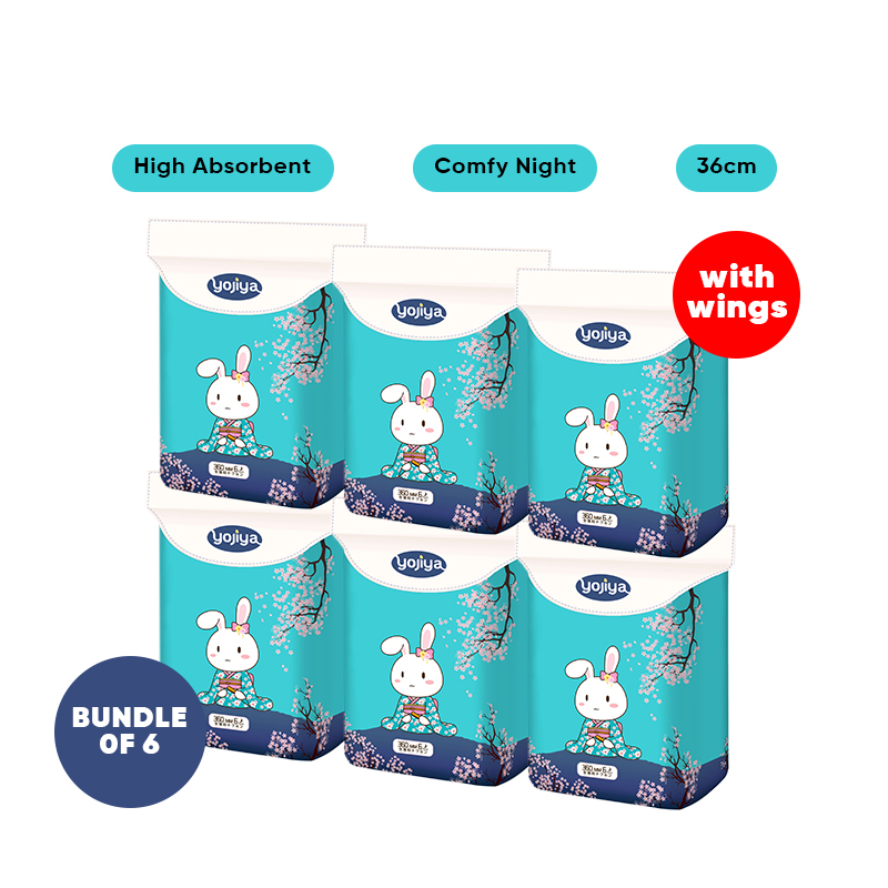 Yojiya High Absorbent Pad - Comfy Night 36cm x 6pcs (Bundle of 6 packs)