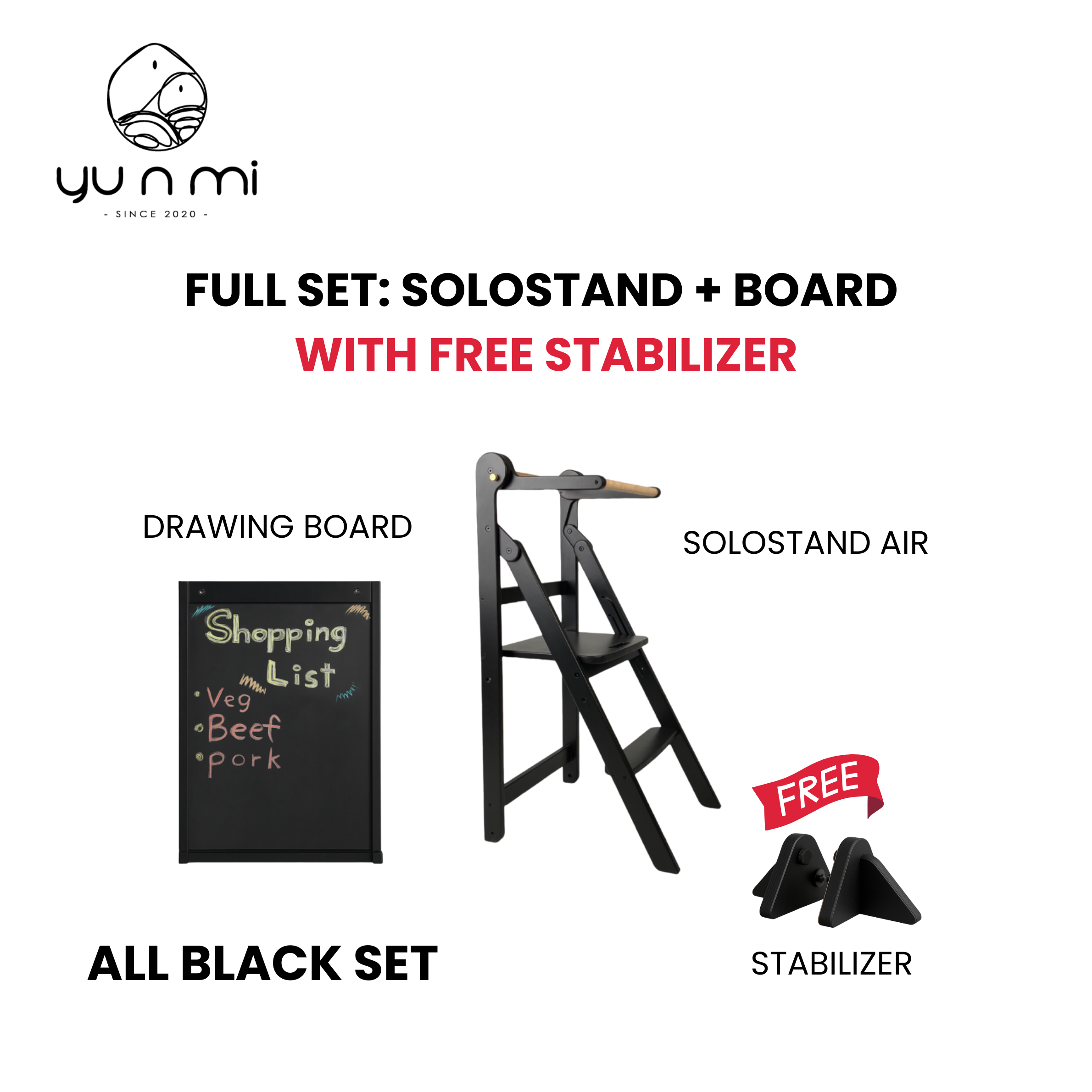 Yunmi SoloStand Air Learning Tower Bundle B - Painted/Stained Finish