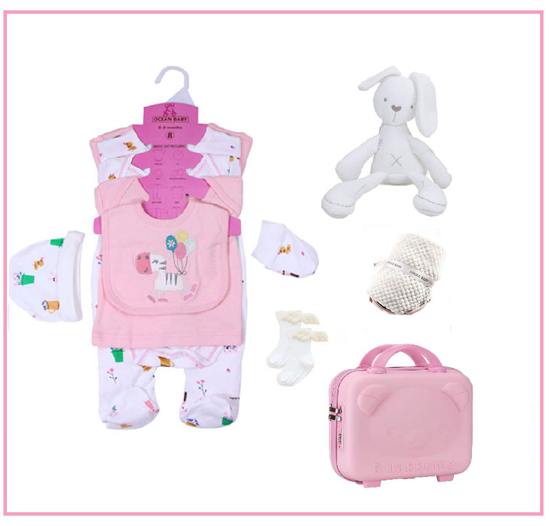 Momobebe 12pcs Baby Clothes & Blanket Set with Suitcase Pack