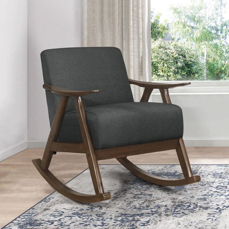 Picket & Rail Americana Solid Wood Nursing Rocking Chair with Fabric Upholstered Seats (1034)