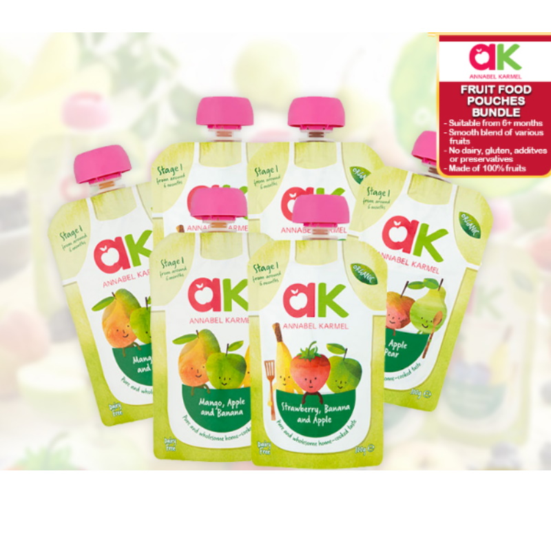 Annabel Karmel (X 3 pouches) Organic Strawberry, Banana & Coconut Milk Bundle Deal