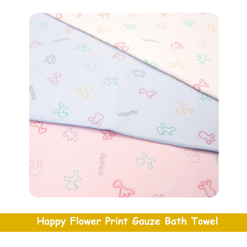 Aprica Happy Flower Print Gauze Bath Towel