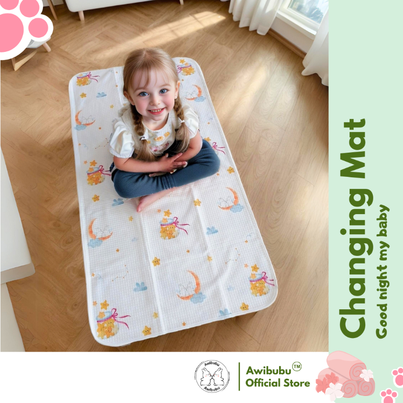 Awibubu Waterproof Baby Changing Mat 65*120cm (Random Design)