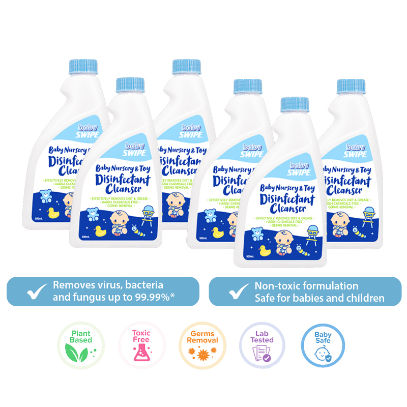 [Carton Deal] babySWIPE Nursery & Toy Disinfectant Cleanser 500ml (Refill) - 6 bottles