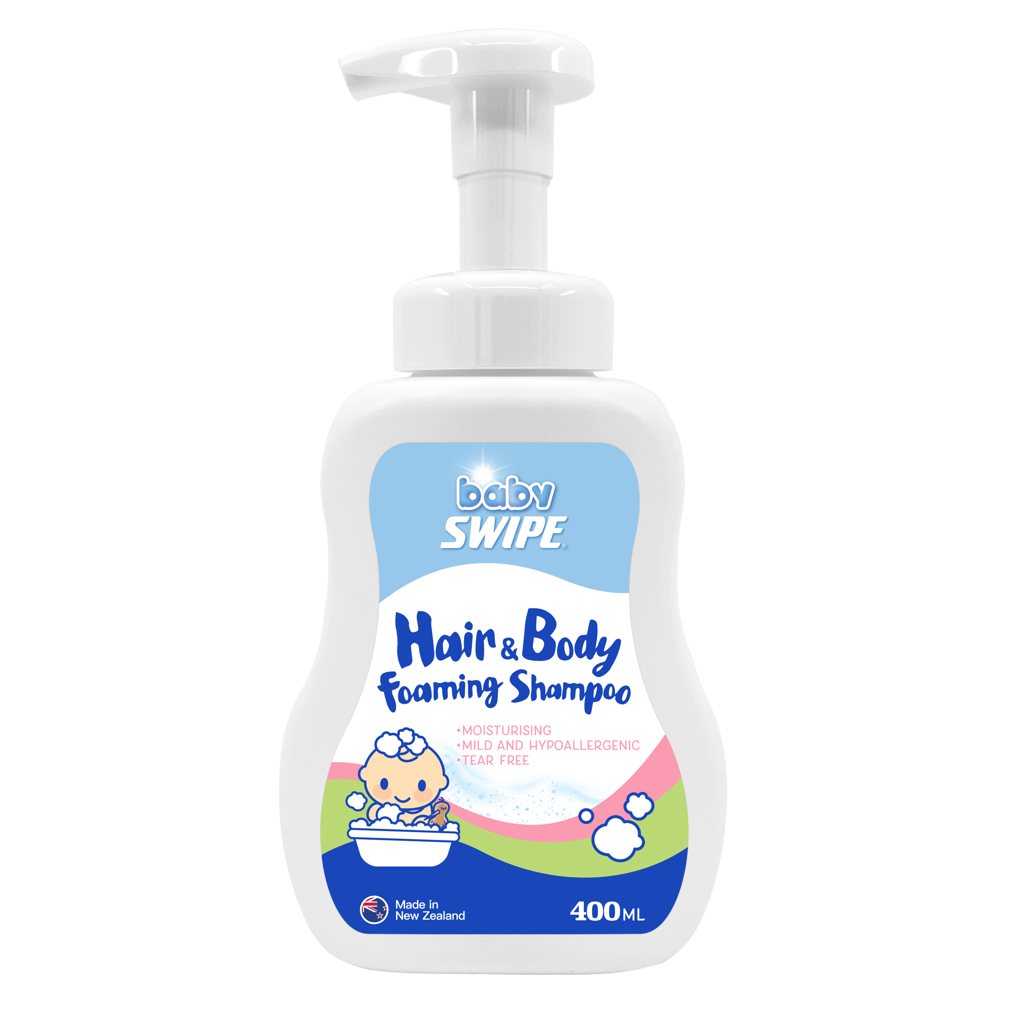 babySWIPE Hair & Body Foaming Shampoo 400ml