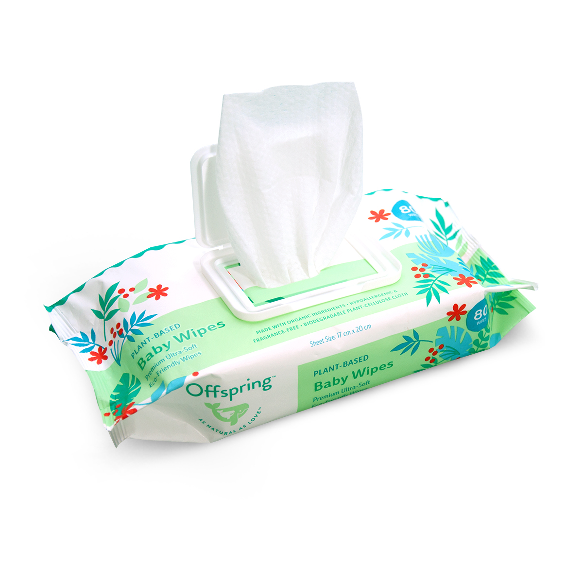 Offspring Plant-Based Baby Wipes 80ct