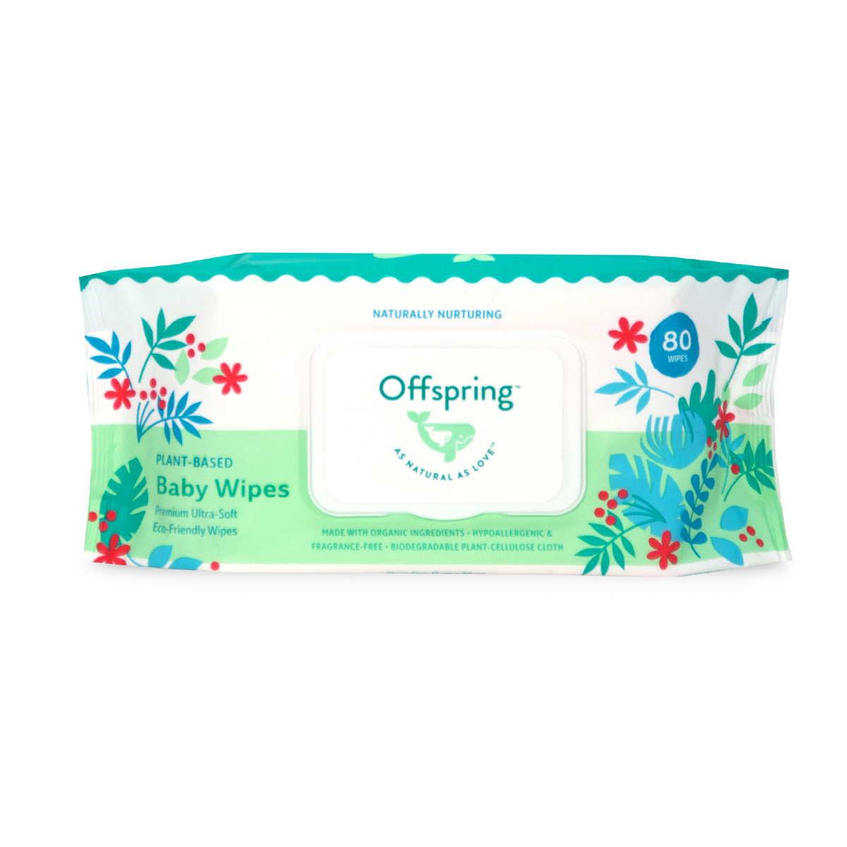 Offspring Baby Plant-Based Wipes 80ct 12-Packs Bundle
