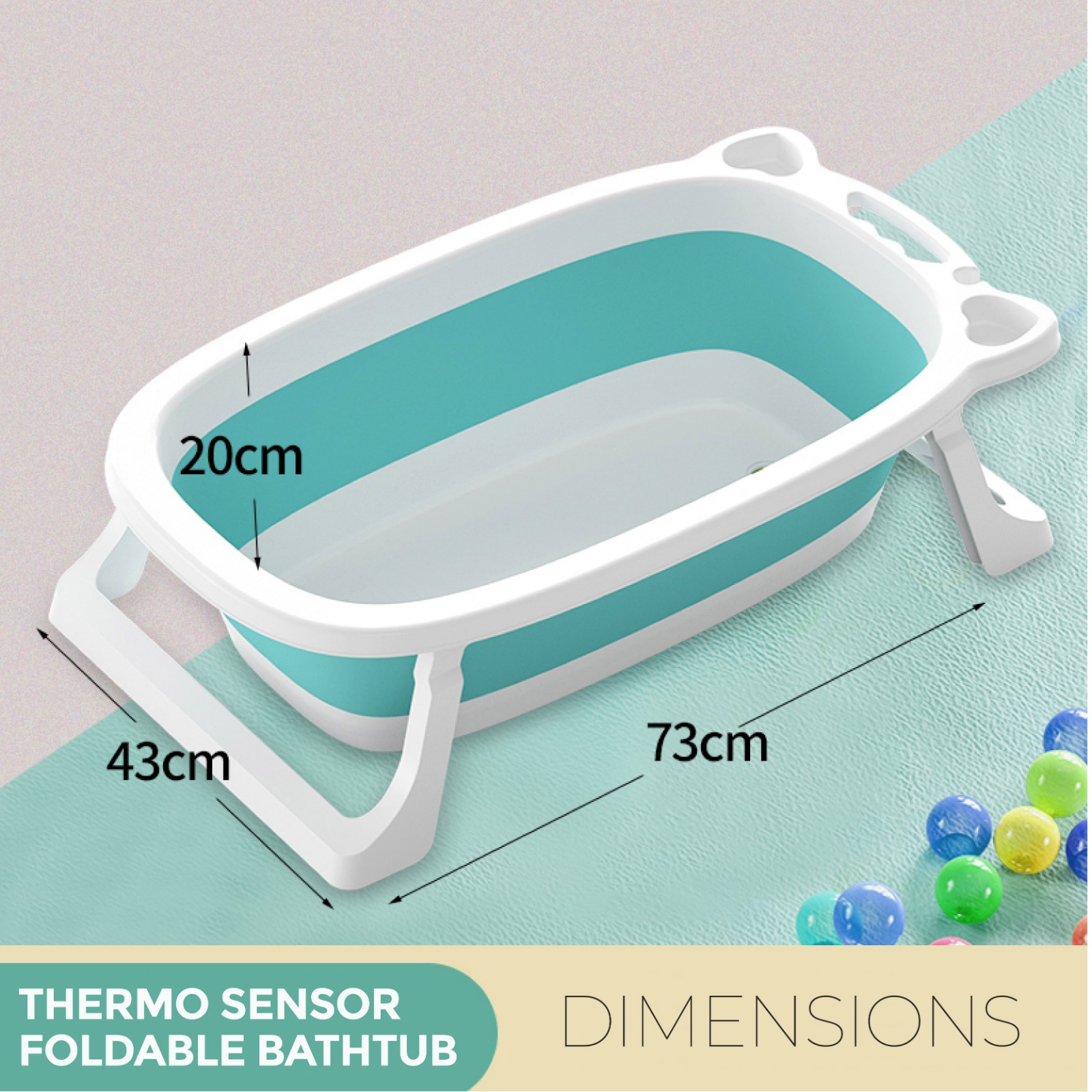 IGLEYS Thermo Sensor Foldable Bathtub (Without stand)