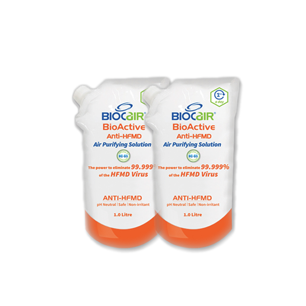 BioCair BioActive Anti-HFMD Air Purifying Solution 1L - Twin Pack