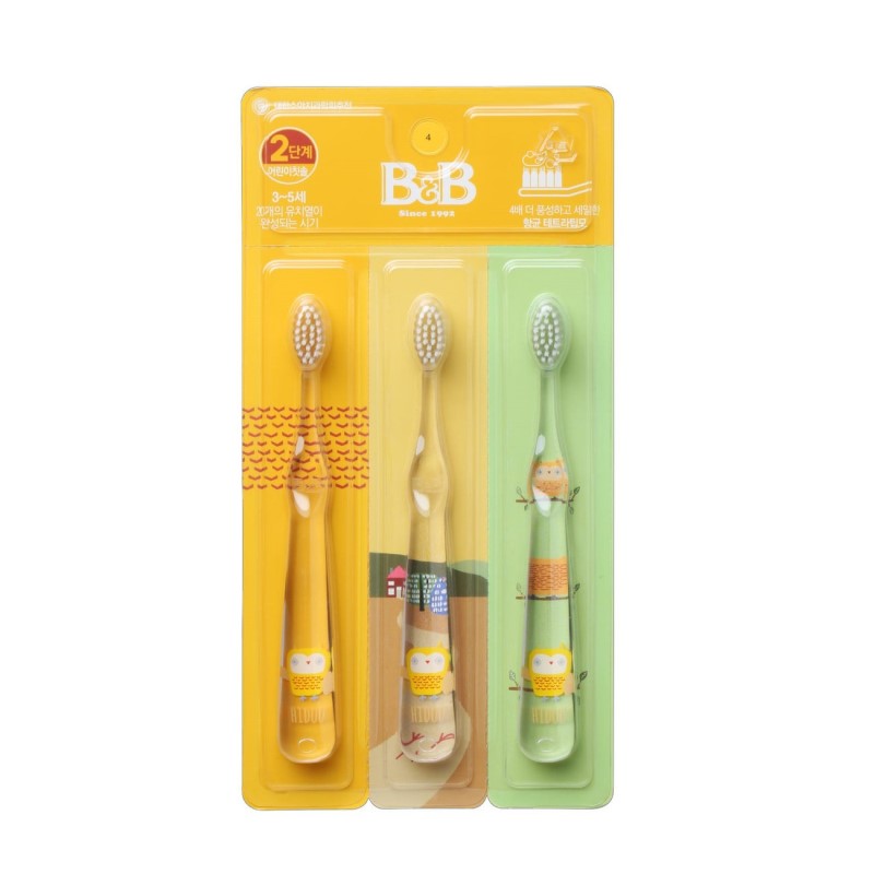 baby-fair B&B Muaa Toothbrush for Kids 3pcs - Step 2 (3-5 Years)