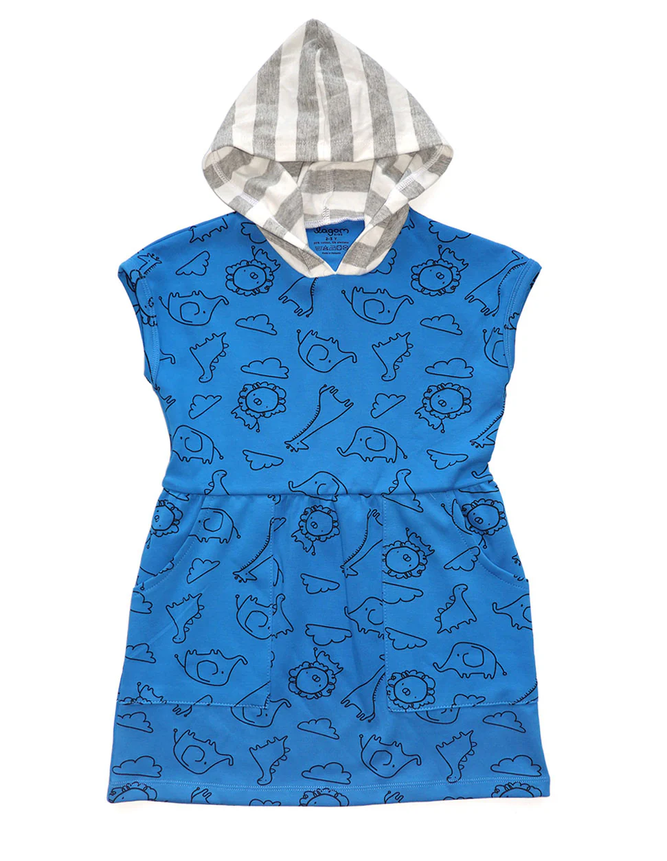 Lagom Kids Blue Safari CS Hoodie Dress