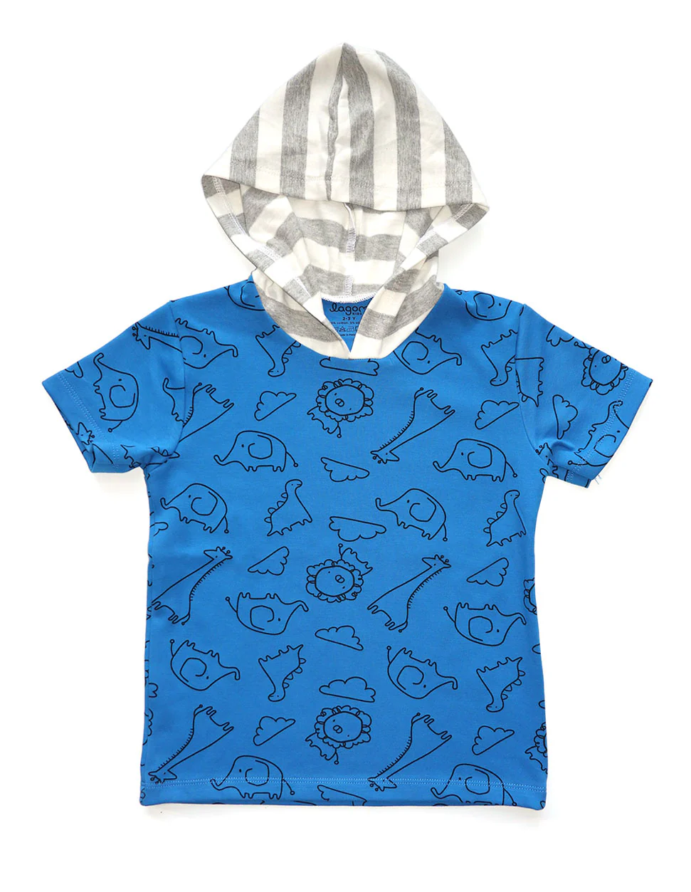 Lagom Kids Blue Safari SS Hoodie Top