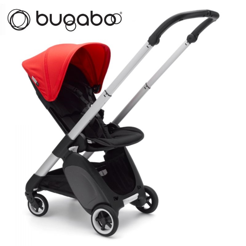 baby-fair Bugaboo Ant Stroller - Neon Red Ant Style Set + Black/Aluminium Frame