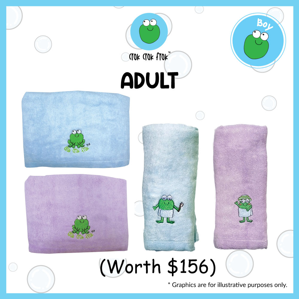 Crok Crok Frok Towel Adult Value Pack - Delivery After 4 May*