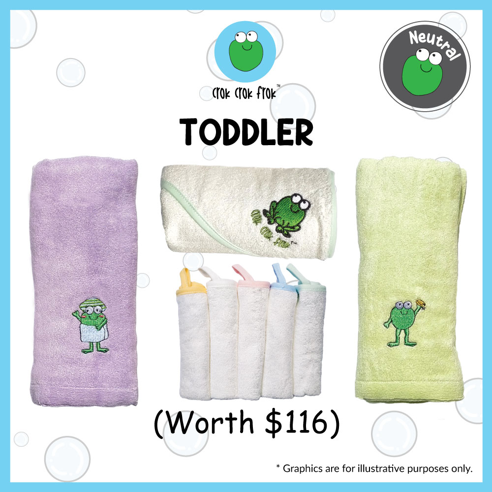 Crok Crok Frok Towel Toddler Value Pack - Delivery After 4 May*