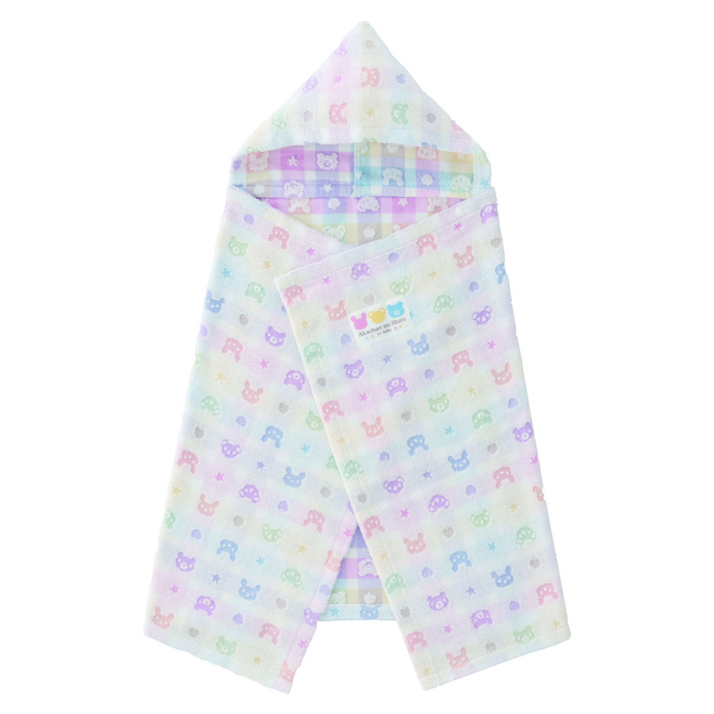 Twinkle Little Ones Bath Towel Robe - Colourful Cute Bear Pattern