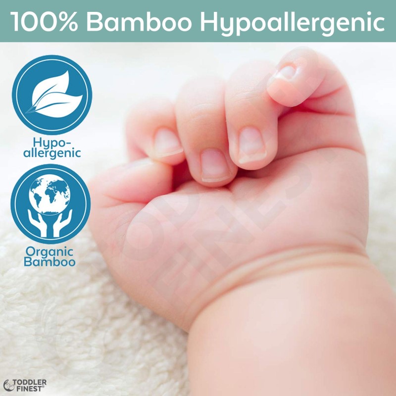 ToddlerFinest 100% Bamboo Organic Hypoallergenic Premium Hooded Baby Bath Towel (32
