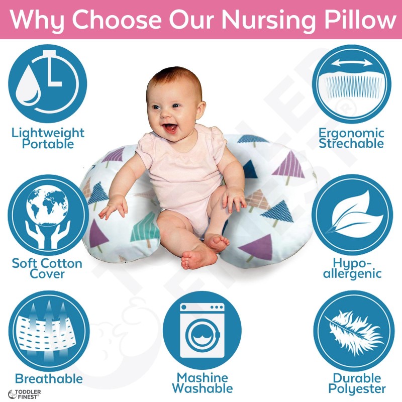 ToddlerFinest Washable Infant Support Nursing Pillow and Positioner (0- 12 months)