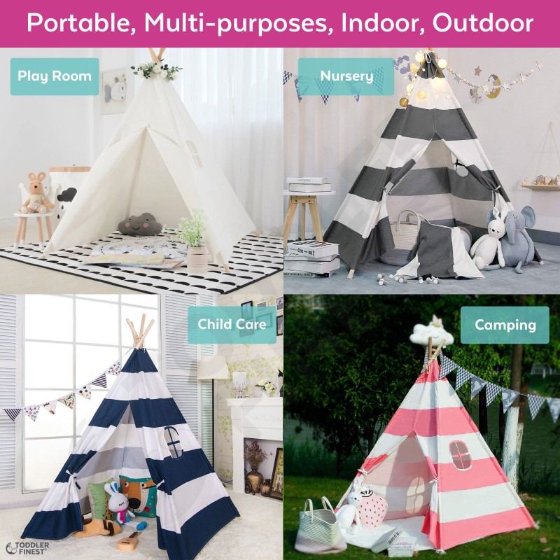 ToddlerFinest Portable Foldable Teepee Tent for Kids