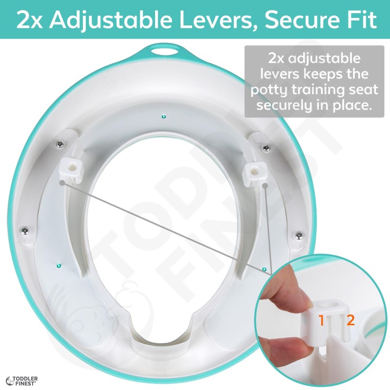 Potty Training Seat with Handles - Adjustable Toddler Toilet Training Seat - Soft Anti-Cold Seat - Urinal Pad with Non-Slip Base, Splash Guard, Wall Hanging Ring - Travel Portable Easy Clean Dry - For Infant Kids Boy Girl (ToddlerFinest)