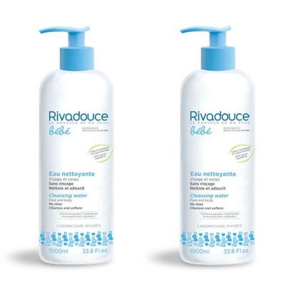 Rivadouce Bebe Eau Nettoyante (Cleansing Water) 1000ml - Pack of 2