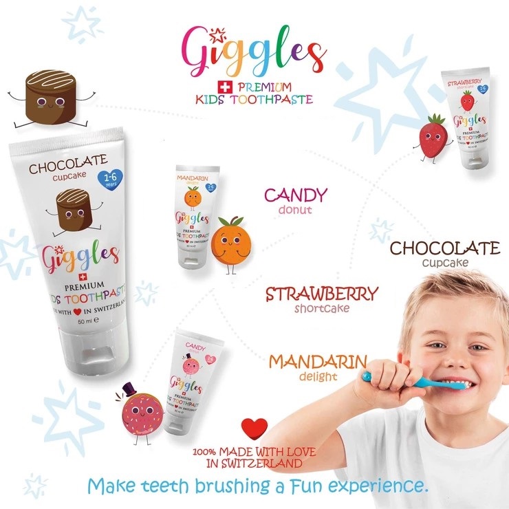 baby-fair Giggles Fluoride Toothpaste 50ml (for 7-12 Years) - Assorted - BUY 1 GET 1 FREE!