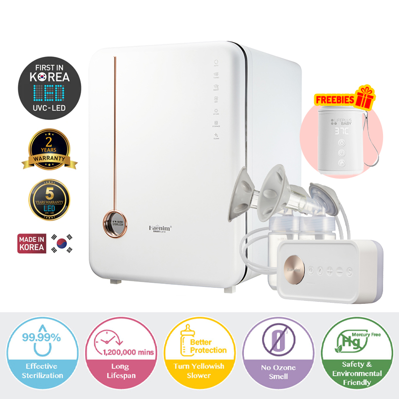 Bundle Deal: Haenim 4G+ Classic UV Steriliser + (White Gold) Haenim NexusFit 7V+ Breast Pump