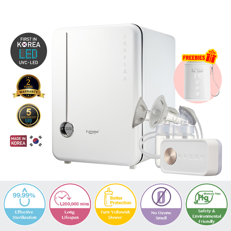 Bundle Deal: Haenim 4G+ Classic UV Steriliser + (White Gold) Haenim NexusFit 7V+ Breast Pump