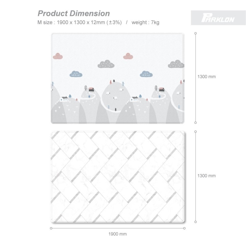 Parklon Bumper Playmat Pure Happy Way Marble Herringbone (M12)