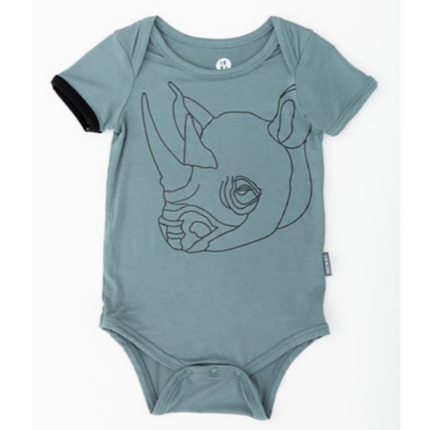 [Bundle of 4] ikkikidz Rhino Baby Onesie Short Sleeve