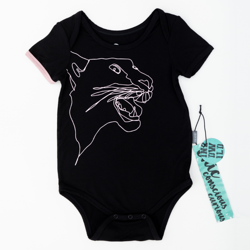 ikkikidz Snow Leopard Baby Onesie Short Sleeve