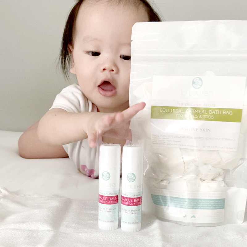 Jo Lauren Organics Baby Eczema Relief Bundle (2xMiracle Balms + 1xColloidal Oat Bath)