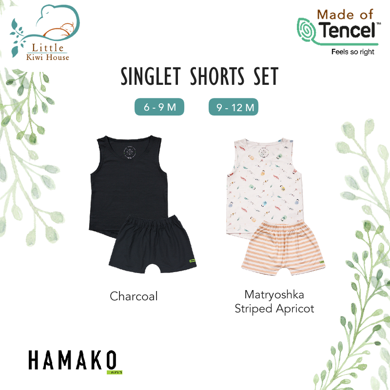 Made from Premium Grade Tencel Intimate | Hamako Baby Singlet + Shorts Set