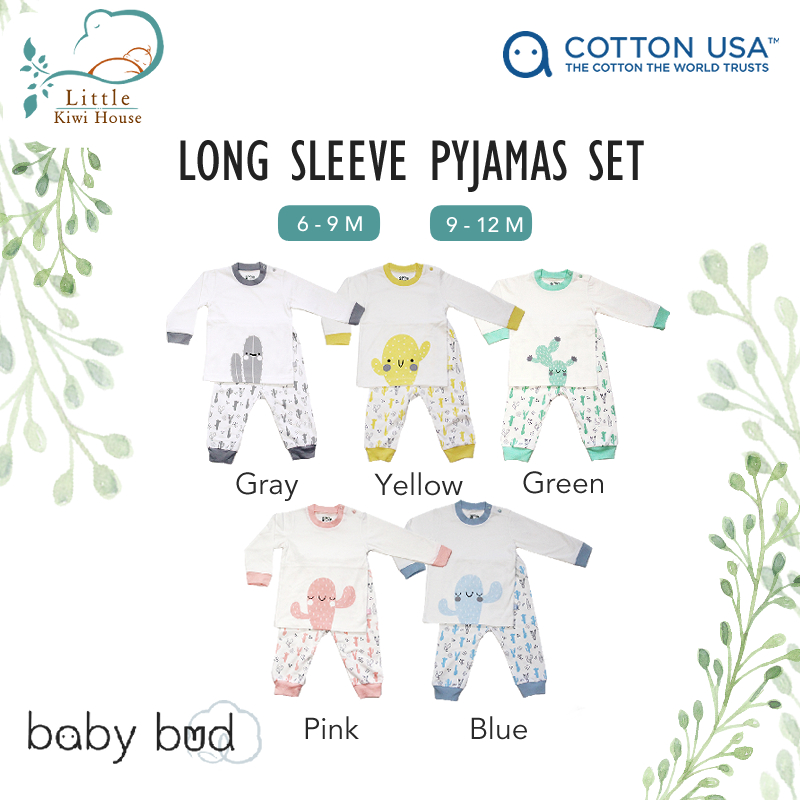 Made from 100% Premium USA Cotton | Baby Bud Baby Long Sleeve Pyjamas Set