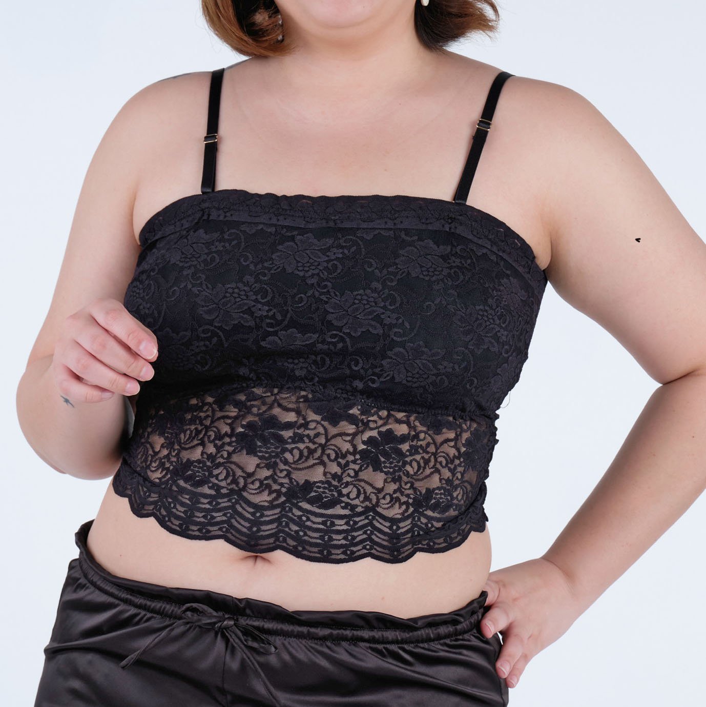 Our Bralette Club The Lucked Out Padded Strapless Camisole in Black