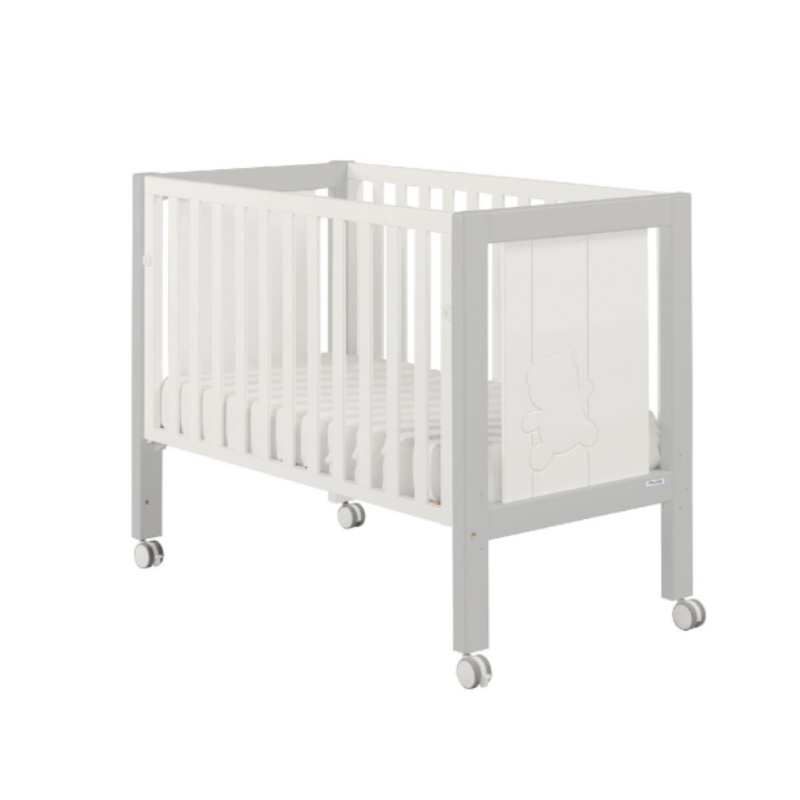 baby-fair Micuna Neus Baby Cot with Patented Relax System (Grey) + 4 Inch Anti Dust Mite foam Mattress (Unique Double Locking Mechanism for Extra Safety) (Made in SPAIN)