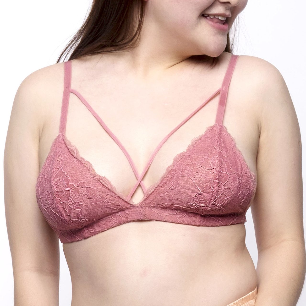 Our Bralette Club The OBClassic Strappy Unpadded Bralette in Pink