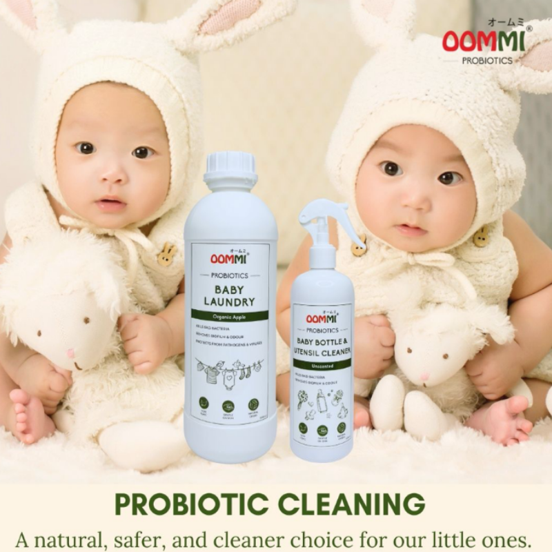 OOMMI Probiotics Baby Laundry (1000ml) +  OOMMI Probtioics Baby Bottle & Utensil Cleaner