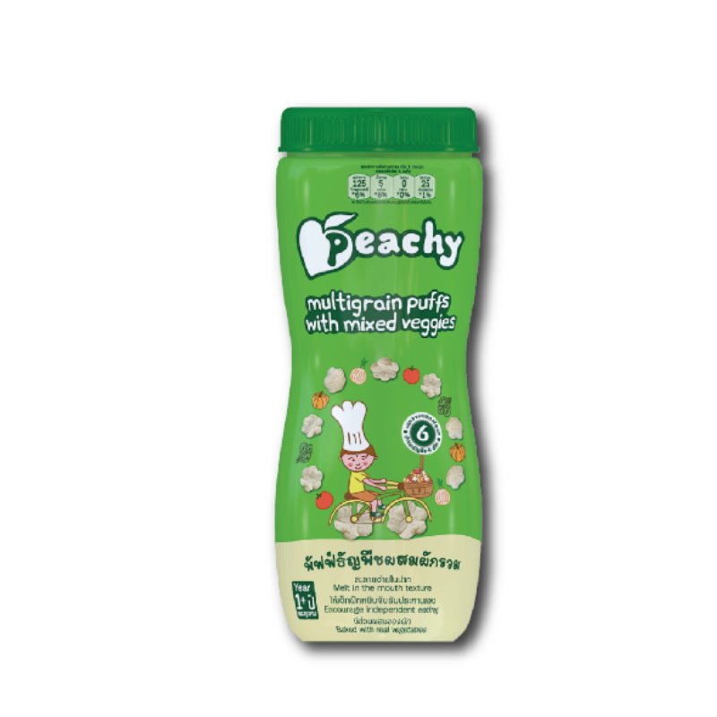 Peachy Baby Food Multigrain Puffs (Assorted Flavours) Bundle of 3