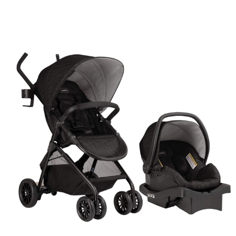 baby-fair Evenflo Sibby Travel System Charcoal (Stroller + Carseat) + Free Buggy Board worth $79.90
