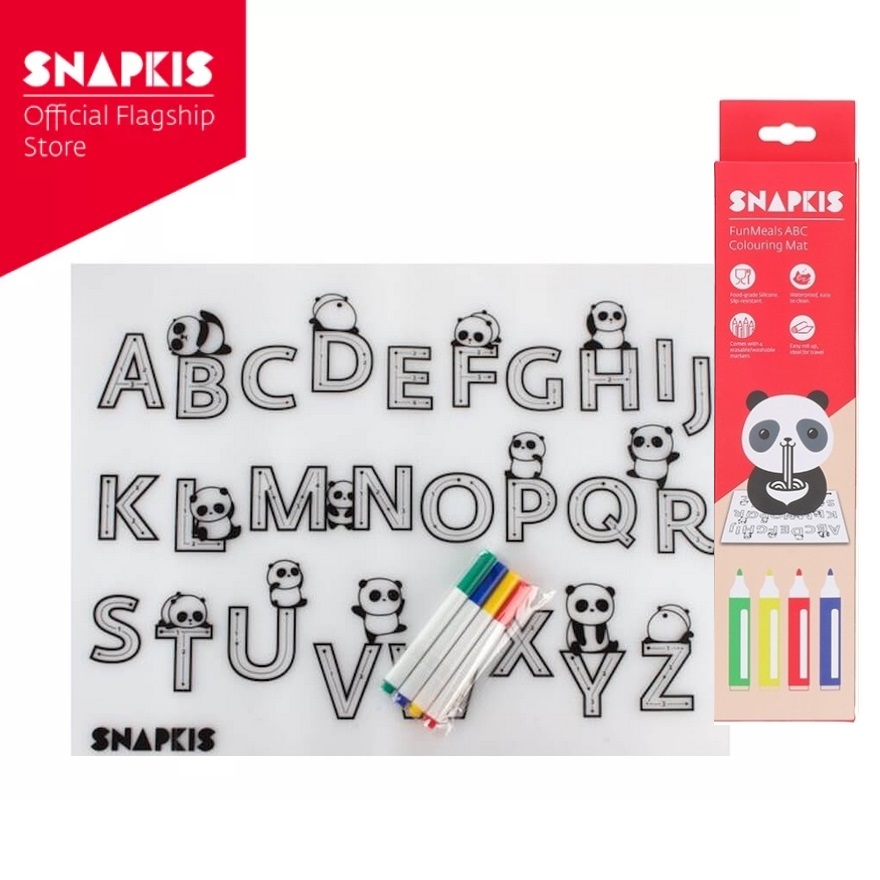 Snapkis FunMeals Colouring Placemat (ABC / BEAR) - Buy 1 Get 1 Free!