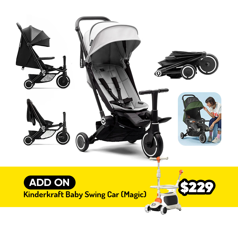 [NEW LAUNCH] smarTrike Traveler 4 In 1 Convertible Stroller + Add On Option