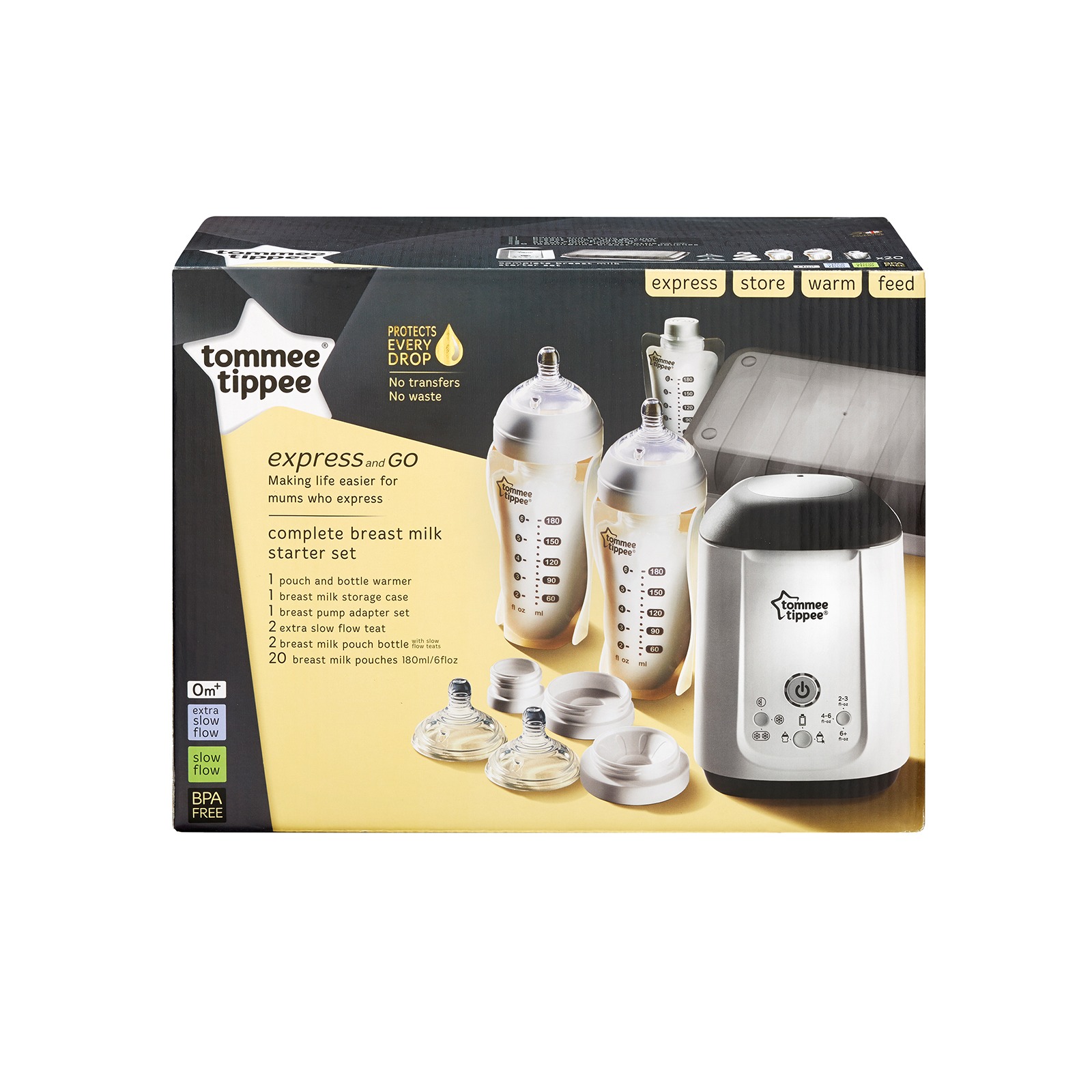 Tommee Tippee Express & Go Complete Breast Milk Starter Set